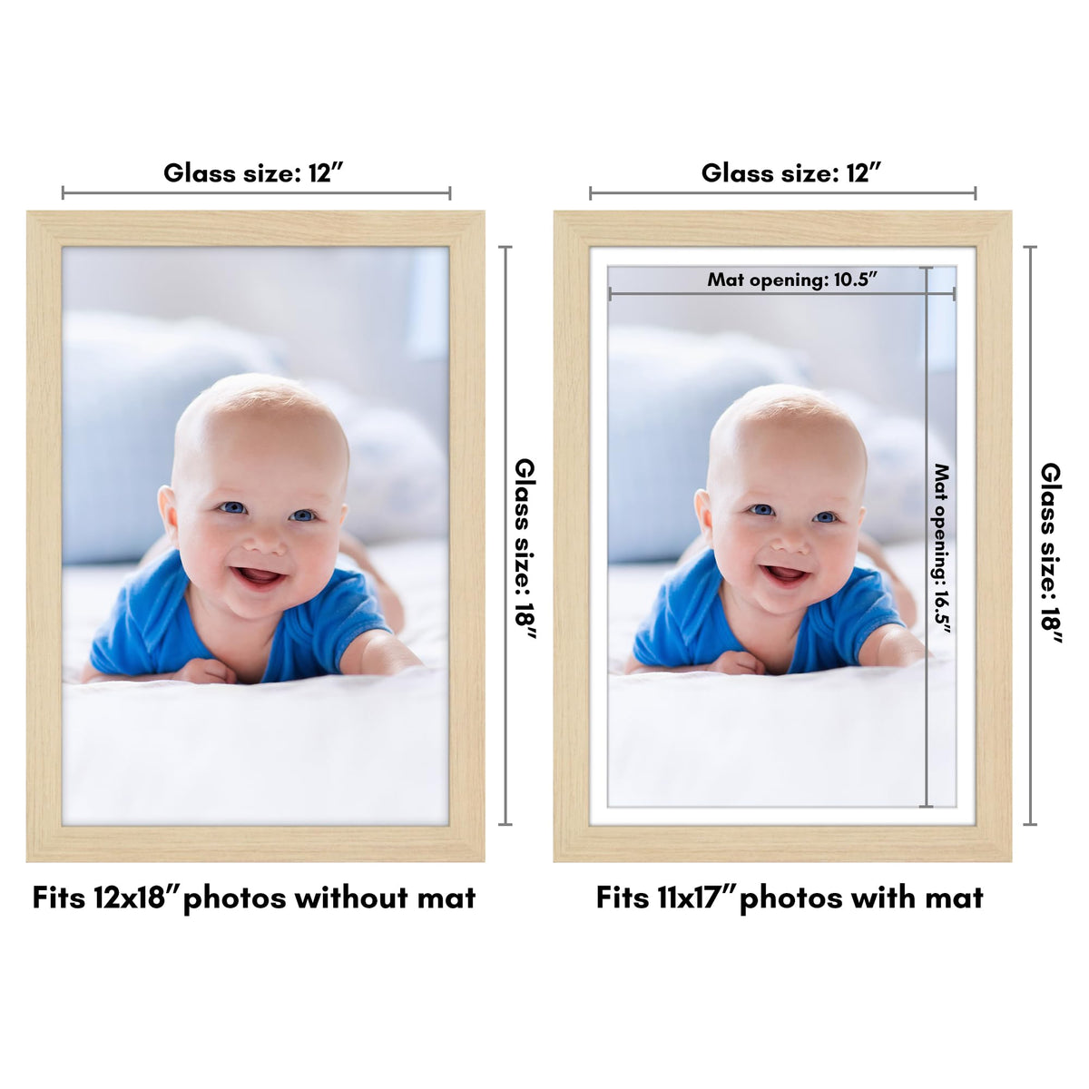 Americanflat Hudson Collection frame with hanging hardware enables quick vertical or horizontal display