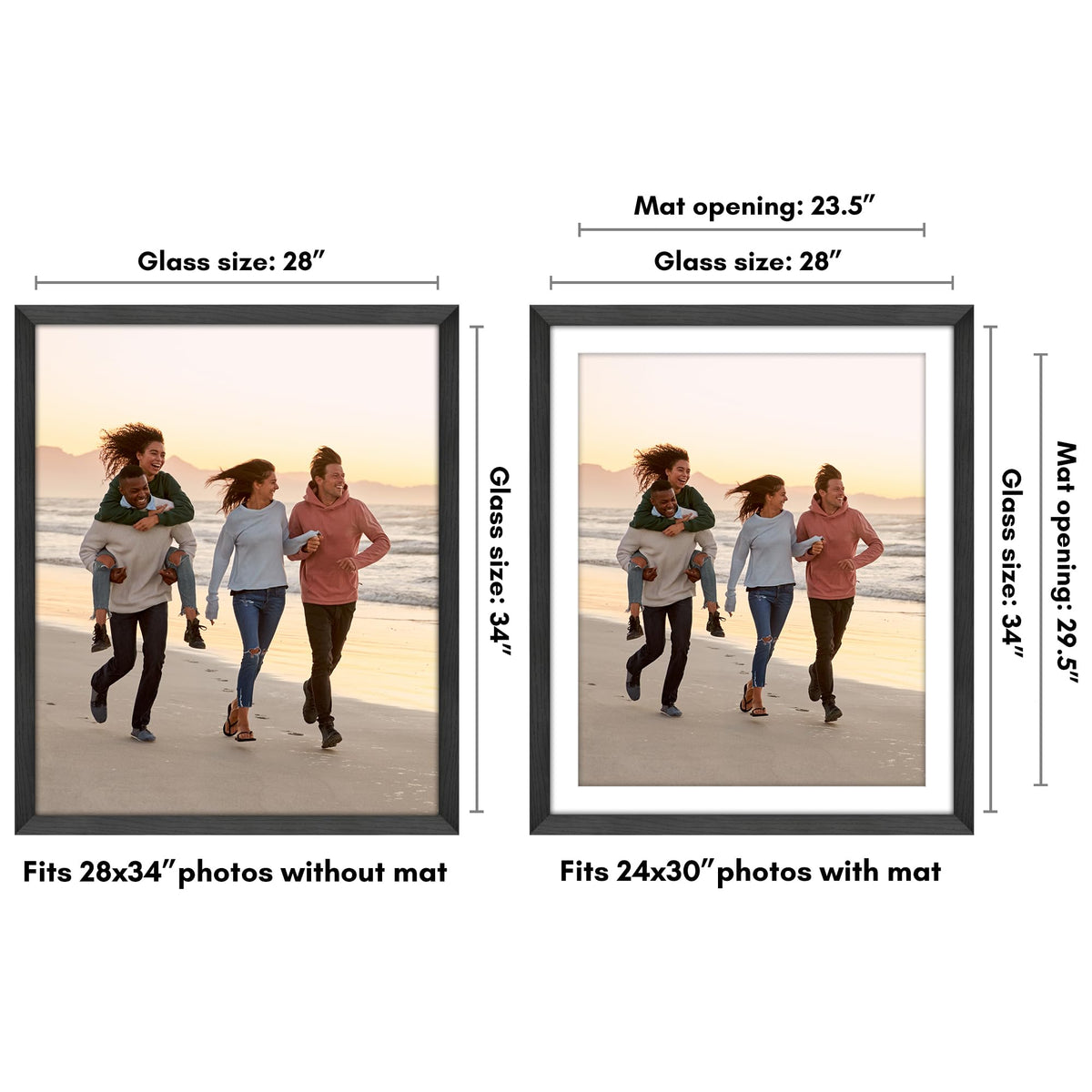 Americanflat Hudson Collection frame with mat and plexiglass enables flexible display options.