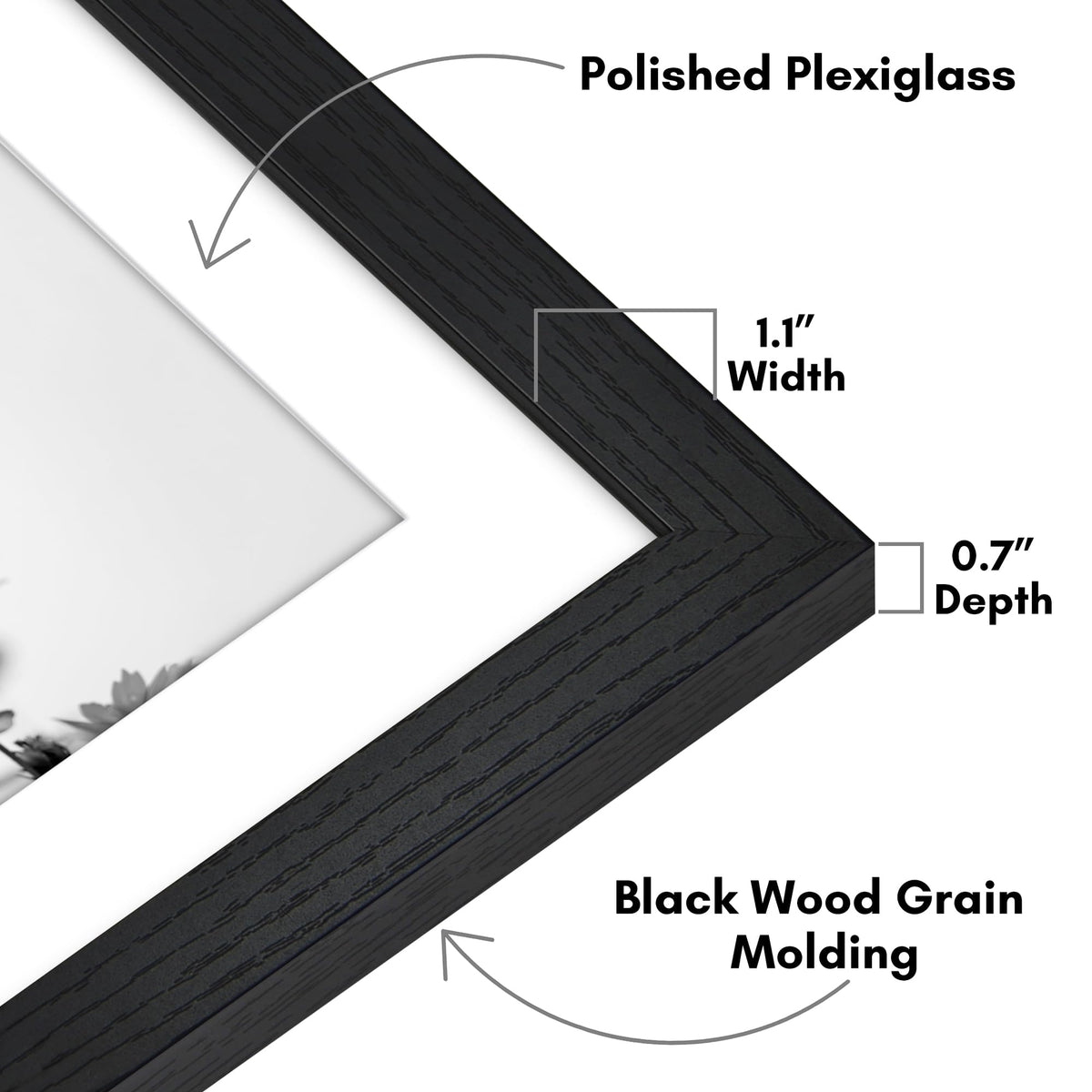 Americanflat frame with hanging hardware supports vertical or horizontal wall installation.