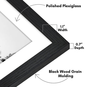 Americanflat frame with hanging hardware supports vertical or horizontal wall installation.