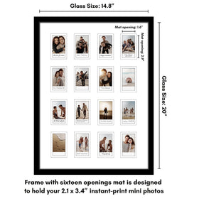 Americanflat Instax Mini display showing neatly arranged memories for wall gallery.
