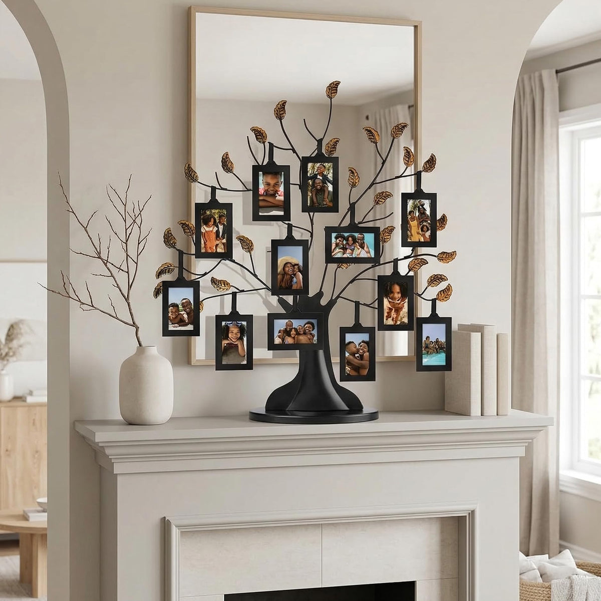 Americanflat mantle and desk display fits shelves, mantles, or tabletops.