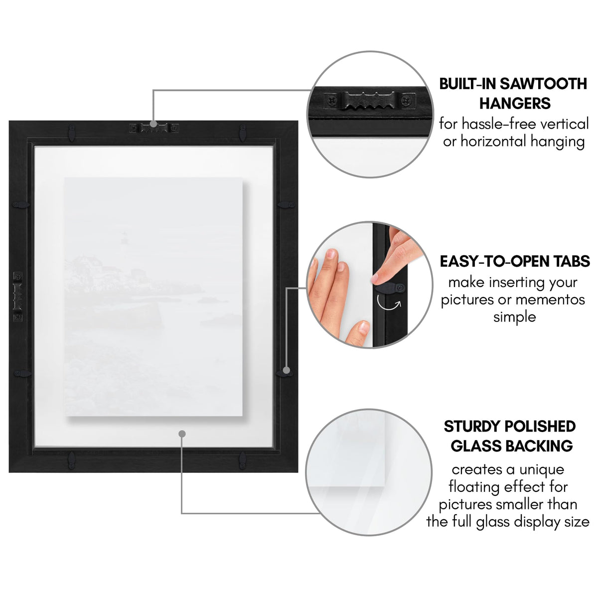 Americanflat minimalist black frame adds modern style to any room.