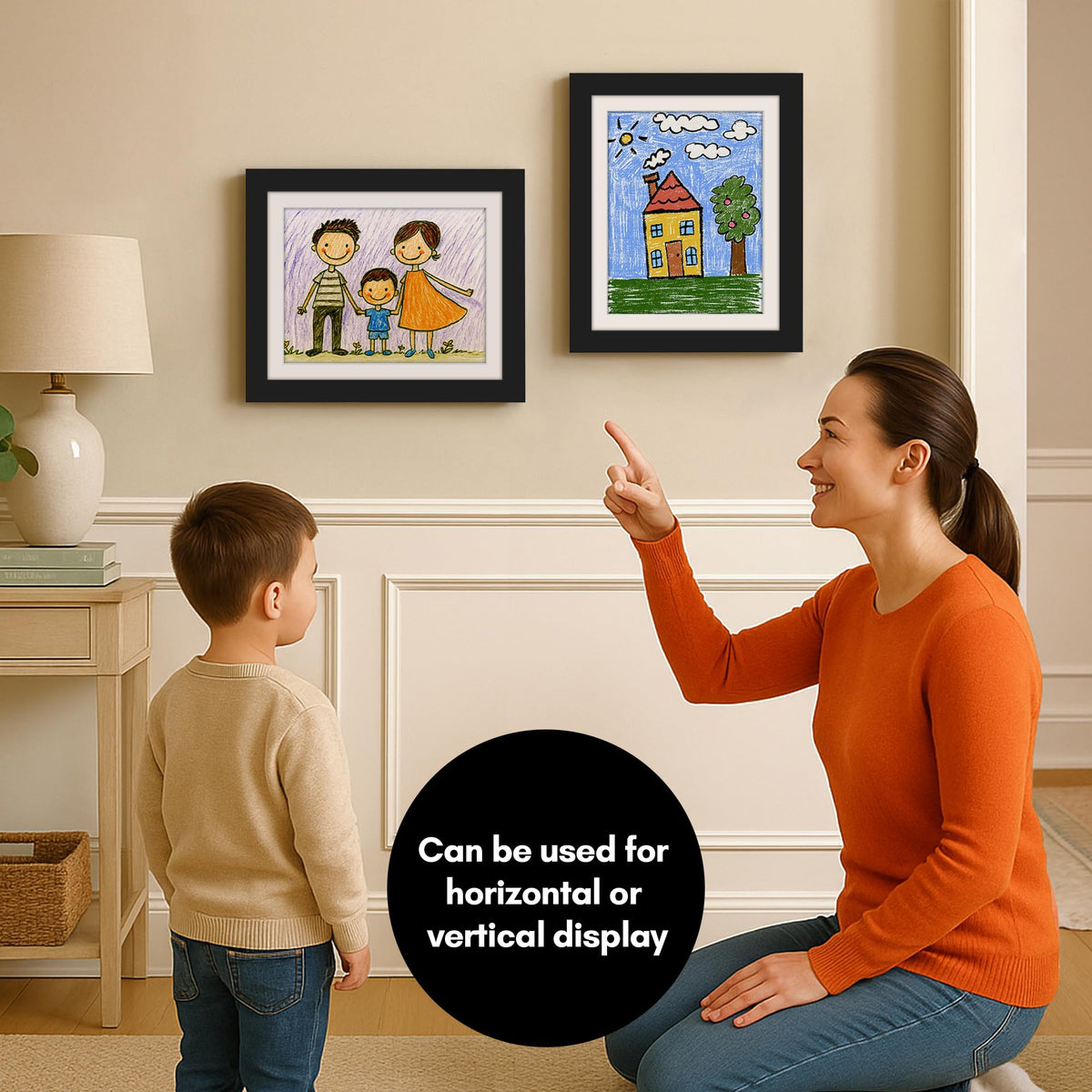 Americanflat 10x12.5 no-mat display offers a larger, clean presentation for thicker art.