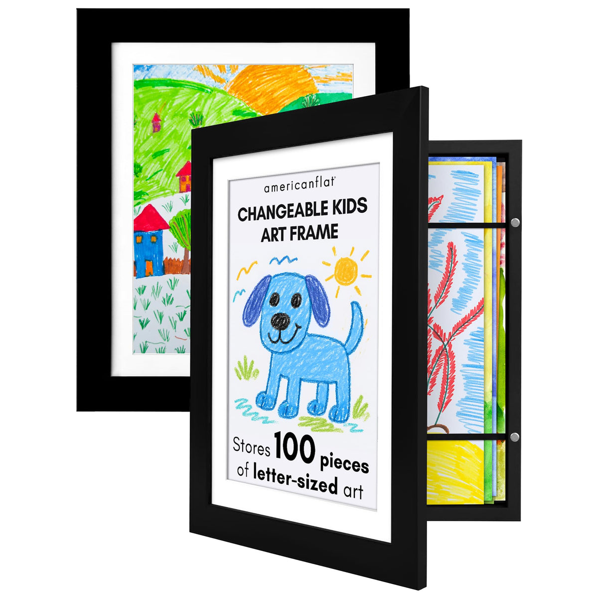 Americanflat My Mini Masterpiece 2-pack front view showcases a clean display for kids art.