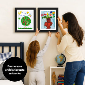 Americanflat My Mini Masterpiece frame with storage compartment highlights capacity for 100 pieces.