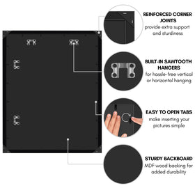 Americanflat 24x30 frame ideal for photos or posters on a black display.