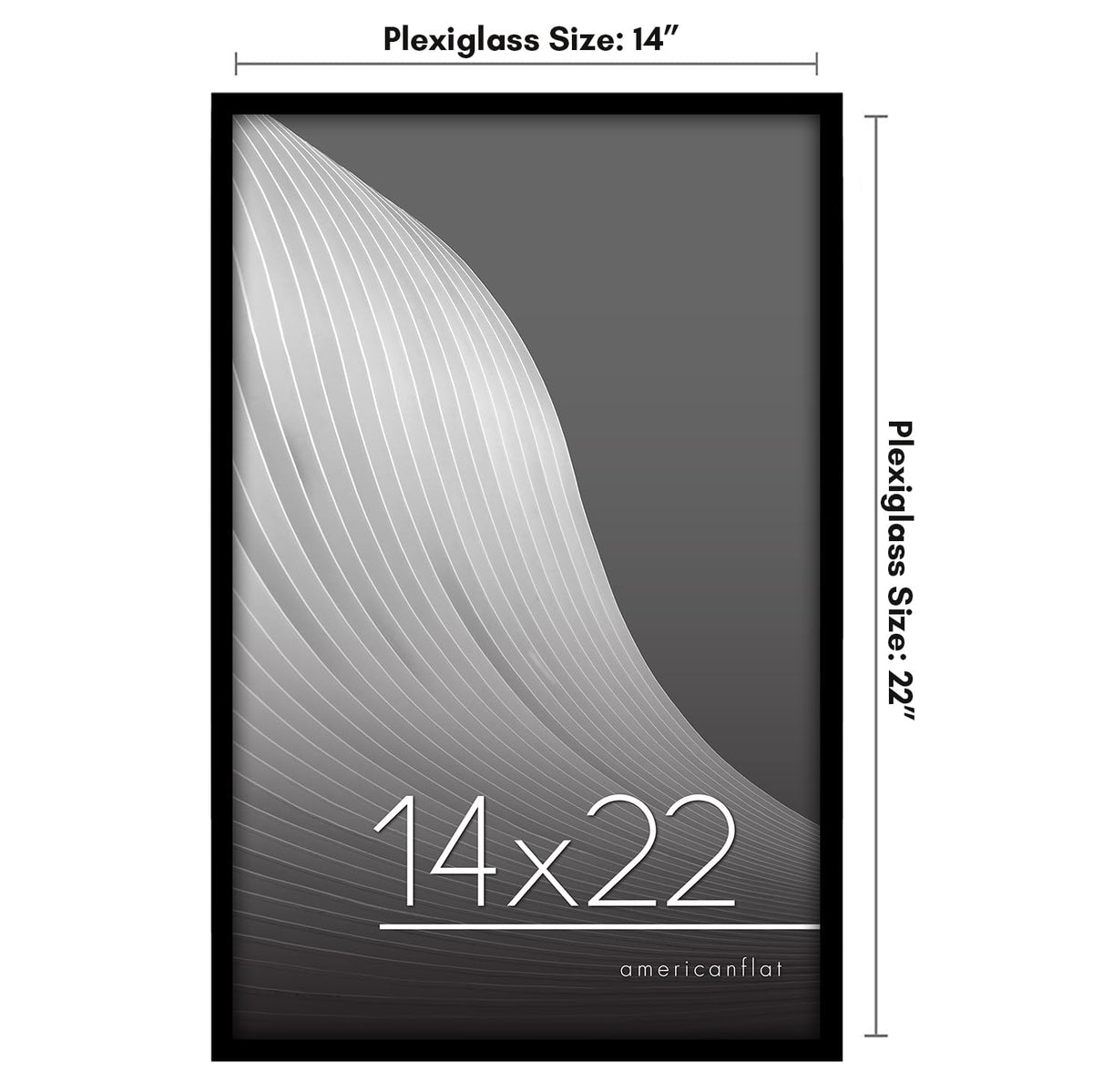 Americanflat polished plexiglass front showcases artwork while protecting from dust and scratches