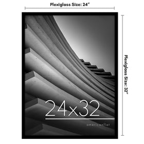 Americanflat polished plexiglass front provides crystal-clear visibility for art.