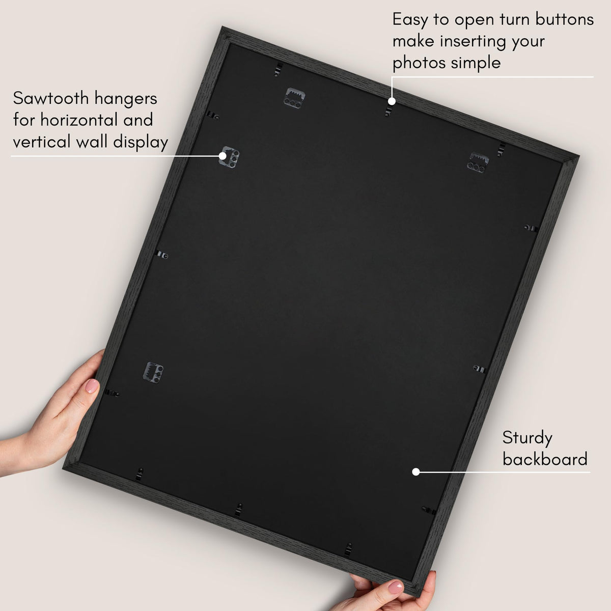 Americanflat polished plexiglass front protects prints from dust.