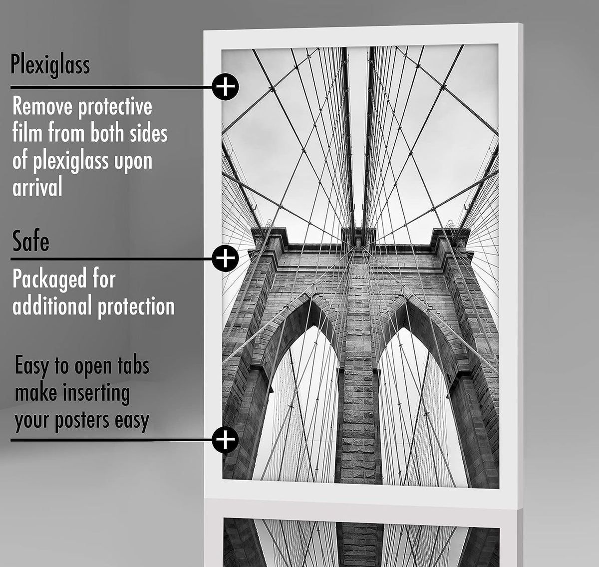 Americanflat protective plexiglass guards against dust and scratches.