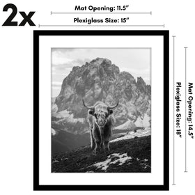 Americanflat set of 2 black frames enhances decor with sleek style