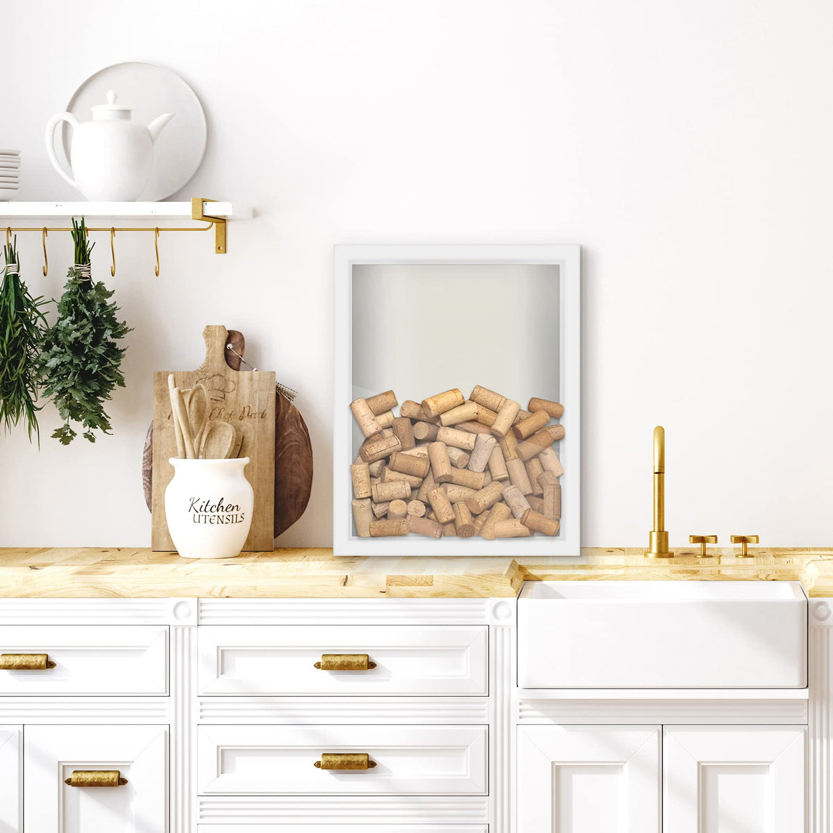 Americanflat hanging hardware supports vertical or horizontal wall display.
