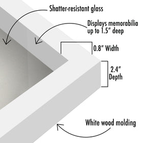 Americanflat shadow box tabletop display option with deep 2.4-inch exterior depth.