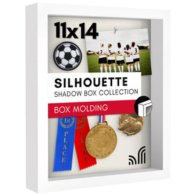 Americanflat shadow box 11x14 white front view for elegant display of memories.