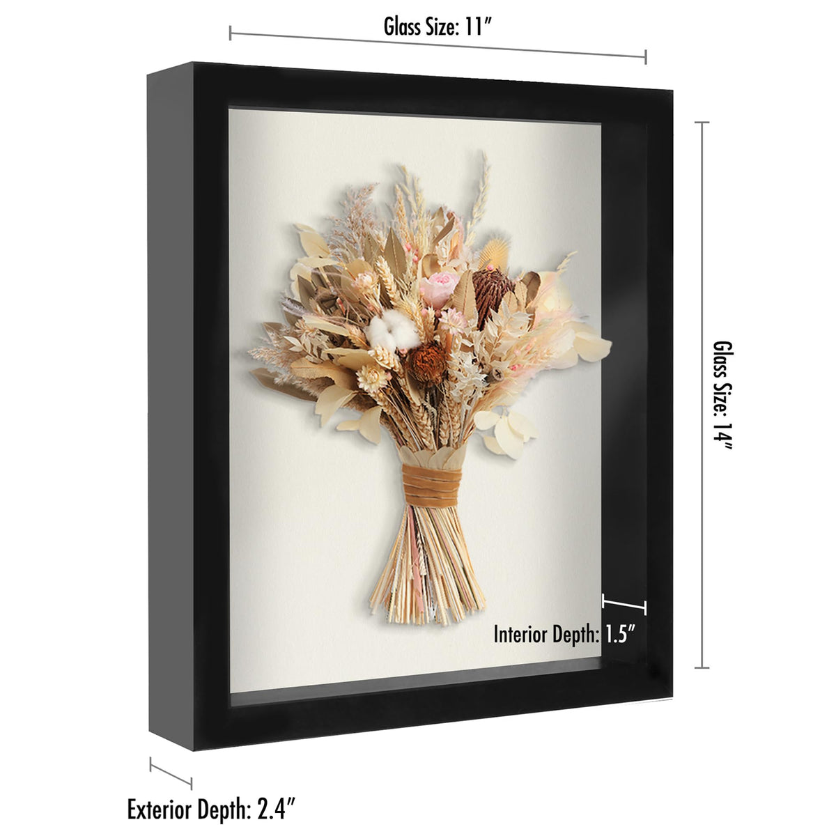 Americanflat 11x14 shadow box with deep interior depth for versatile keepsakes.
