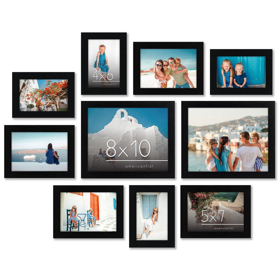 Americanflat Signature Collection 10-frame set in black for a chic gallery wall.