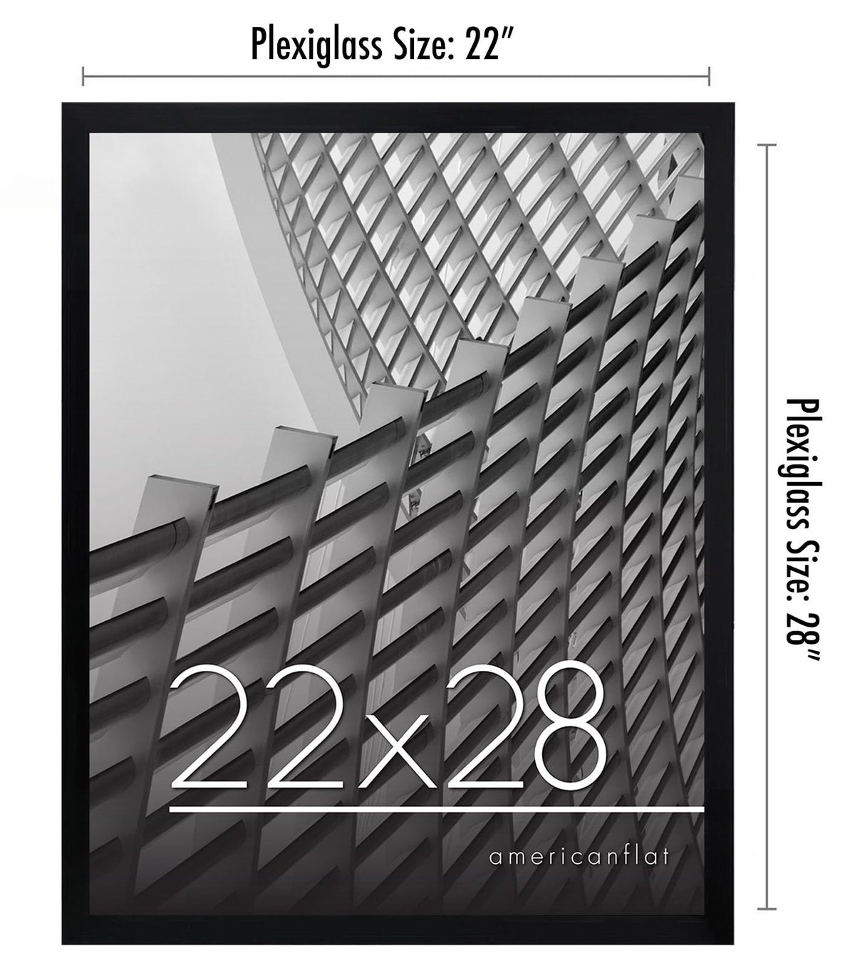 Americanflat slim black frame enhances posters with a modern, low-profile border.