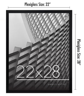Americanflat slim black frame enhances posters with a modern, low-profile border.