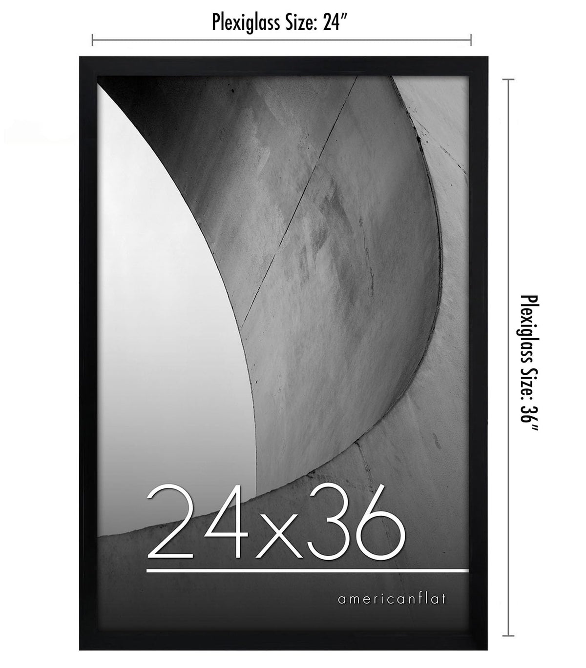 Americanflat slim molding on the black frame adds a refined, contemporary touch.