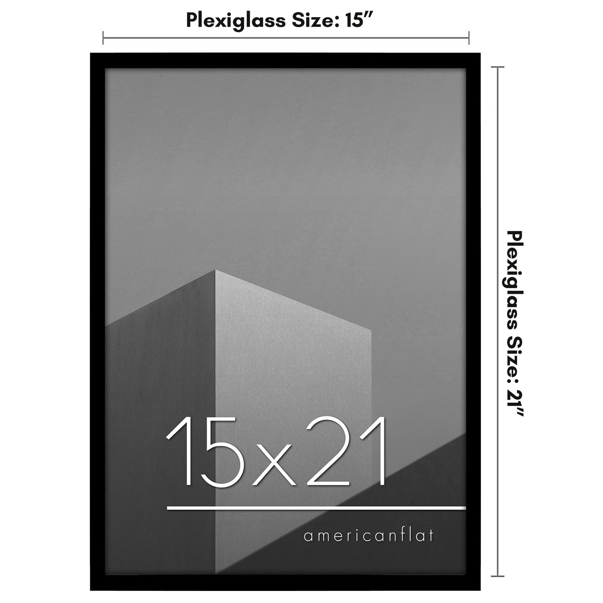 Americanflat streamline collection black frame with slim molding for modern wall decor.