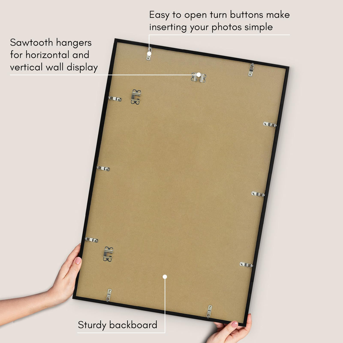 Americanflat sturdy backboard keeps memories securely in place.