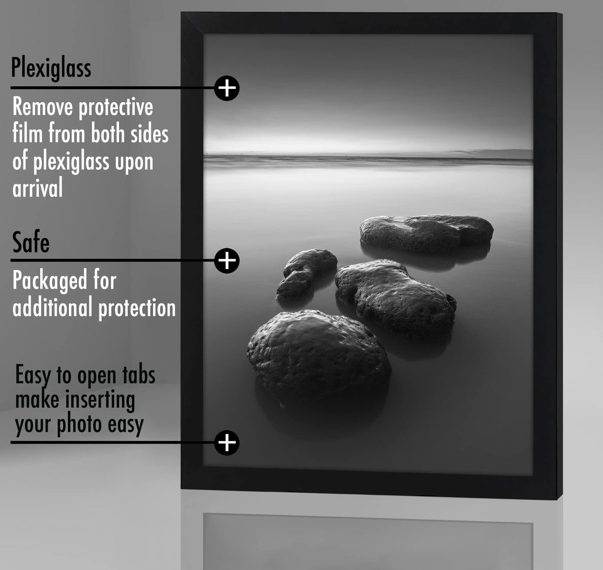 Americanflat backboard keeps photos securely in place.