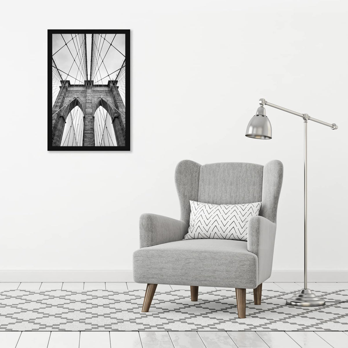 Americanflat 20x30 frame uses turn points for easy photo swapping.