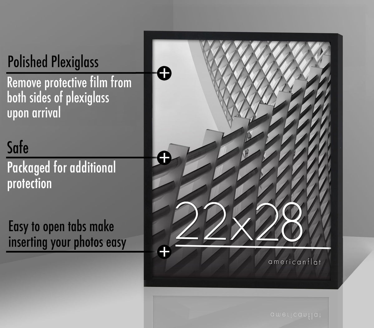 Americanflat turn points allow easy photo swaps for quick updates.