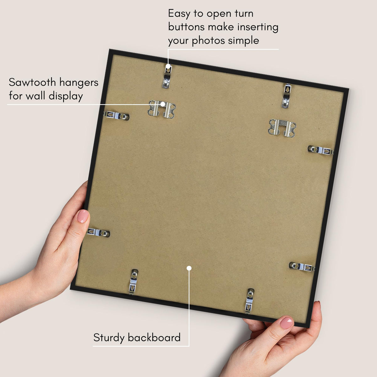 Americanflat turn points simplify photo swapping while keeping displays tidy.