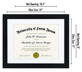 Americanflat two-pack diploma frames in black engineered wood for modern office decor.
