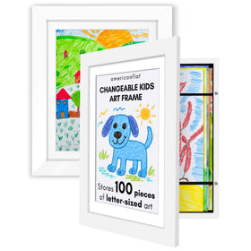 Americanflat two-pack white kids art frames with front-loading design for easy swaps.