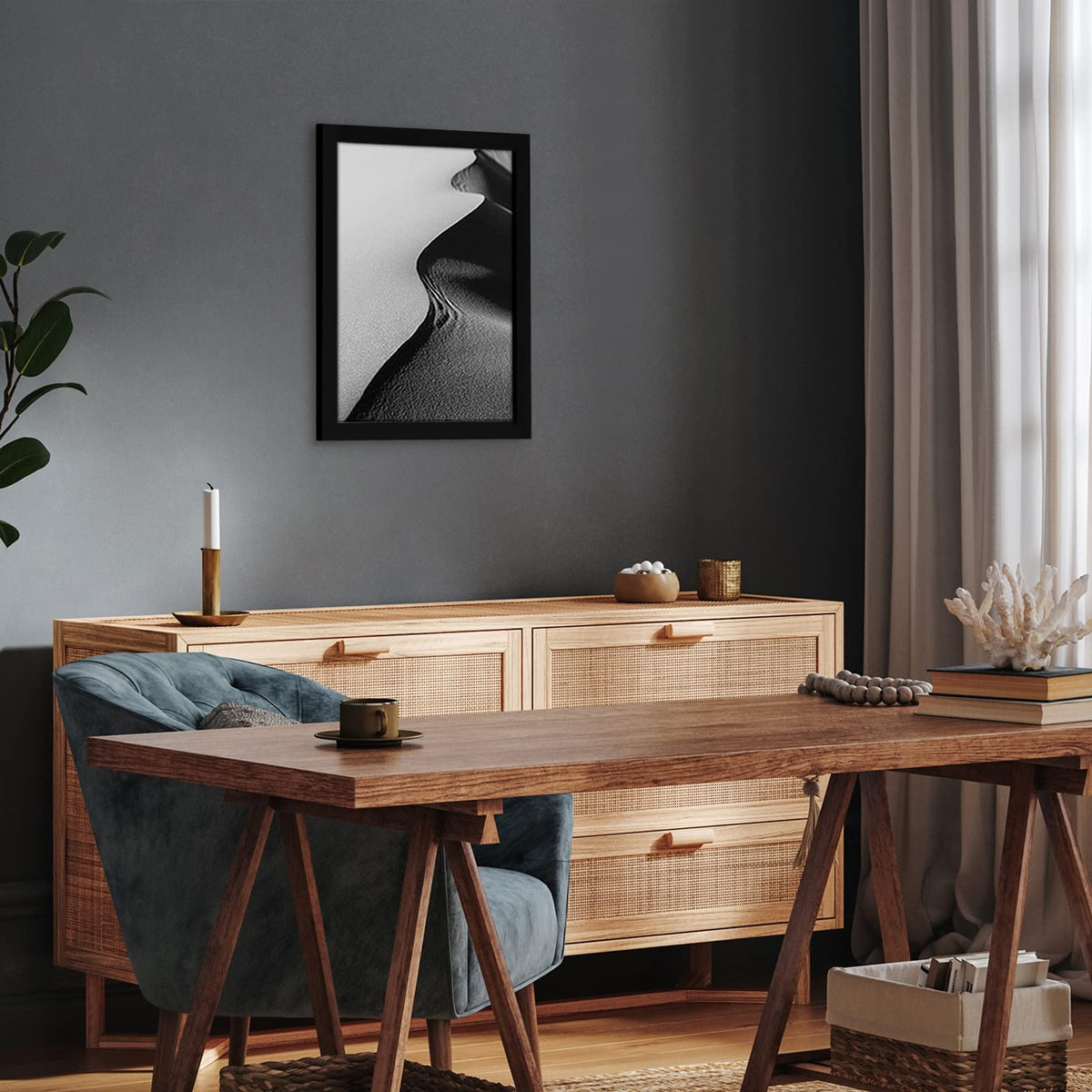 Includes vertical and horizontal hanging hardware for flexible wall mounting.