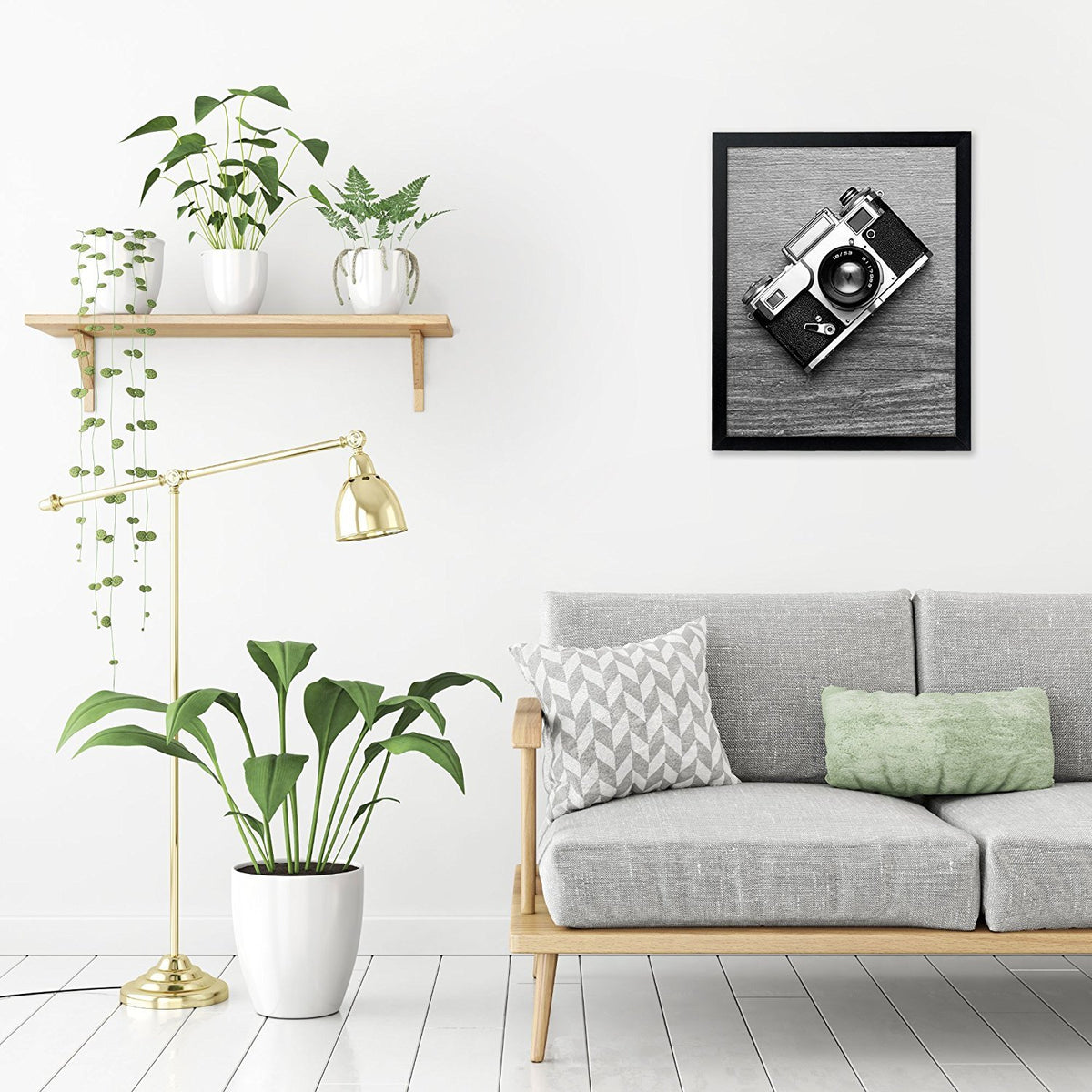 Americanflat frame supports vertical or horizontal display on any wall.