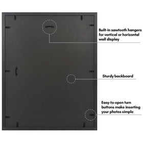 Americanflat frame includes hardware for vertical or horizontal wall mounting.