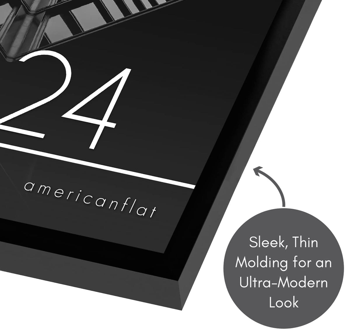 Americanflat wall display frame supports vertical or horizontal layouts on walls