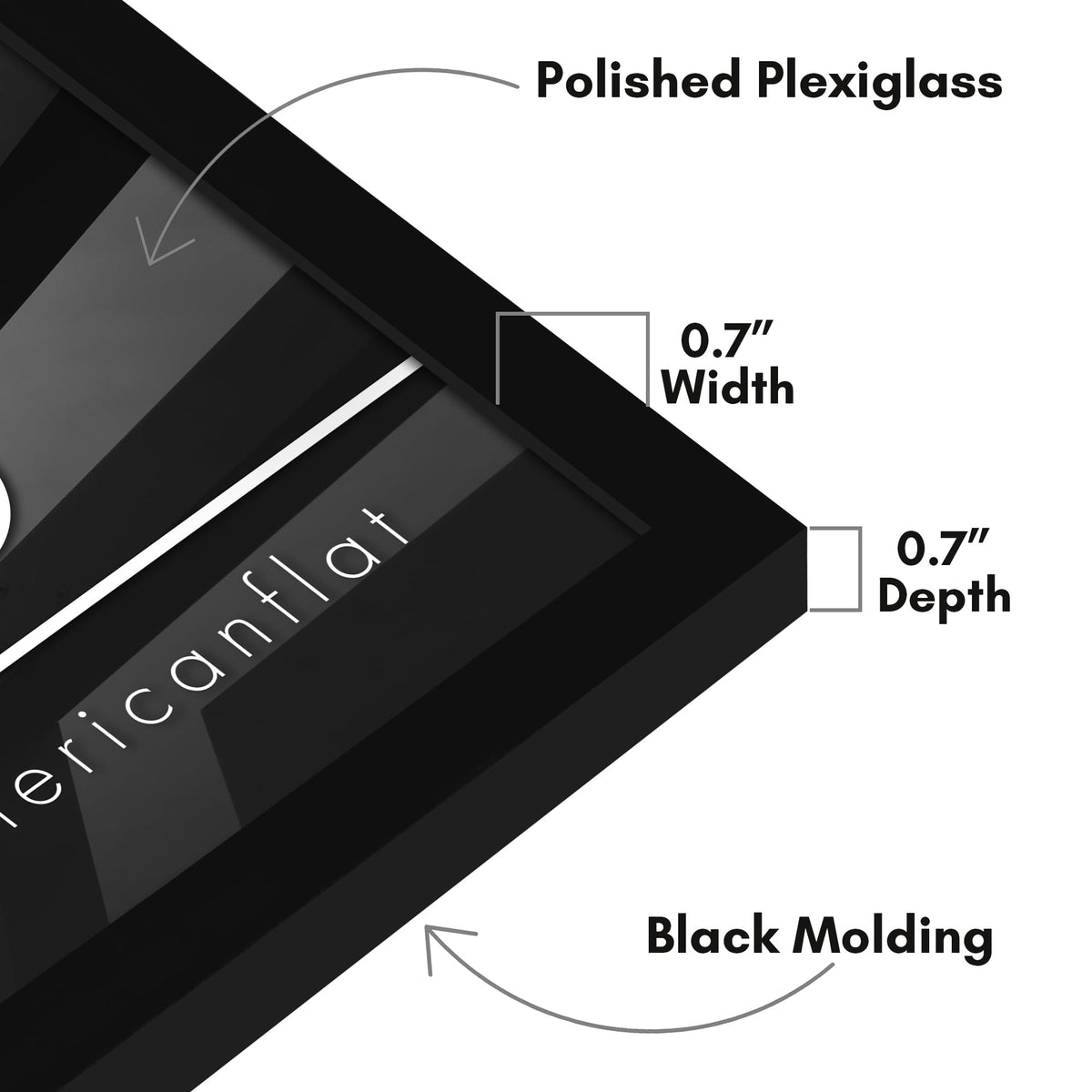 Americanflat frame includes hanging hardware for quick, secure wall mounting.