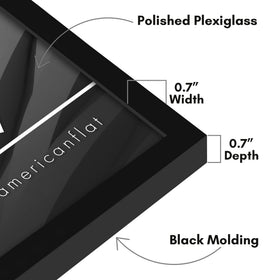 Hanging hardware supports vertical or horizontal wall mounting
