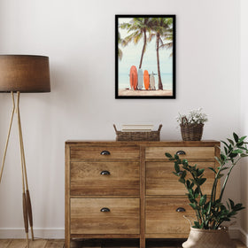 Americanflat wall-hanging hardware supports vertical or horizontal display.