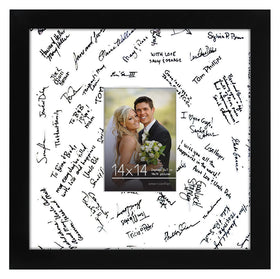 Americanflat wedding signature frame 14x14 black front with crystal-clear, shatter-resistant glass protects memories