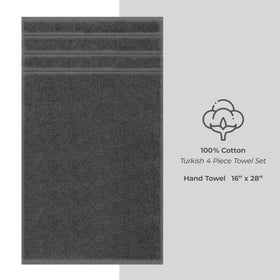American Soft Linen dark gray hand towel 16x28 fabric detail in natural light