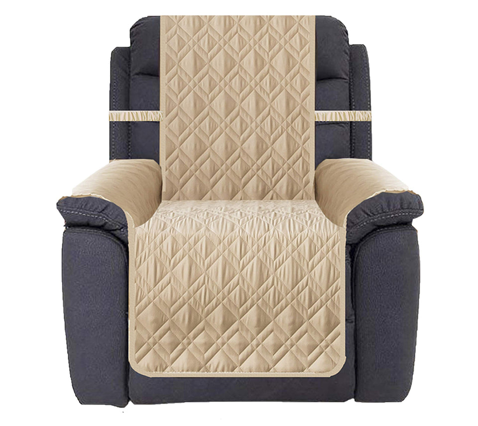 Ameritex recliner cover in beige showing waterproof protection for upholstery