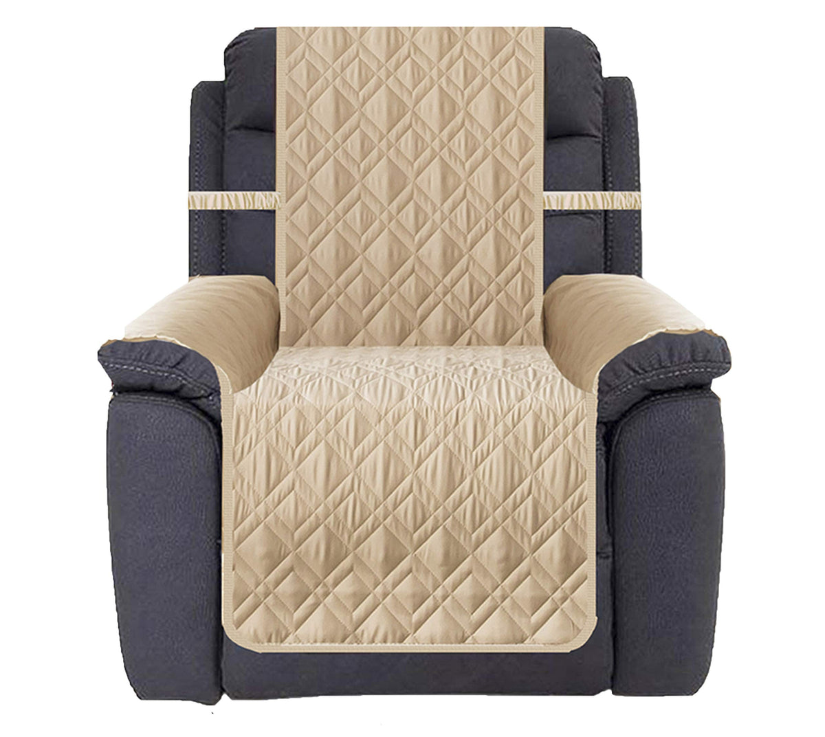 Ameritex waterproof nonslip recliner cover in beige fully protects your recliner.