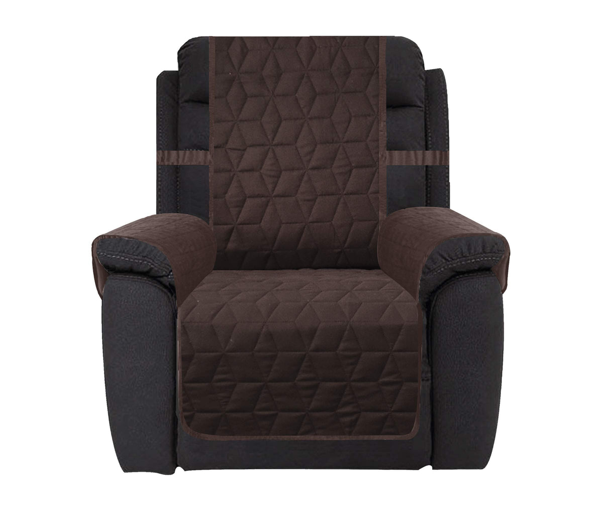 Ameritex waterproof nonslip recliner cover in chocolate protects upholstery from spills.