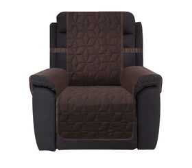Ameritex waterproof nonslip recliner cover in chocolate protects upholstery from spills.