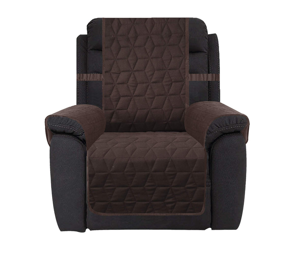 Ameritex waterproof nonslip recliner cover in chocolate protects upholstery from spills.