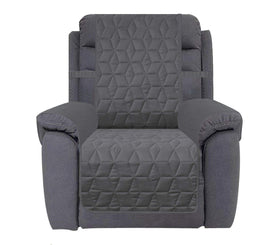 Ameritex waterproof nonslip recliner cover in dark grey protects furniture from spills and pet fur.