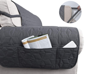 Ameritex recliner cover features side storage pockets for remotes and small essentials.
