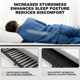 Ameruse Queen Bunkie Board universal-fit across metal frames and slat foundations.