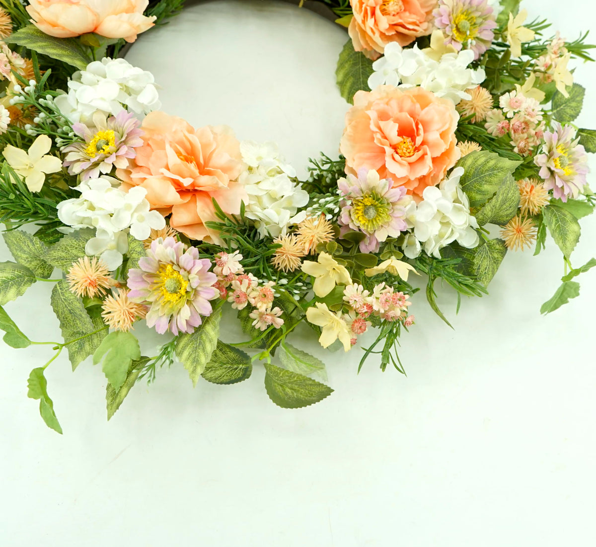 AMF0RESJ close-up wreath reveals handmade detailing for porch display.